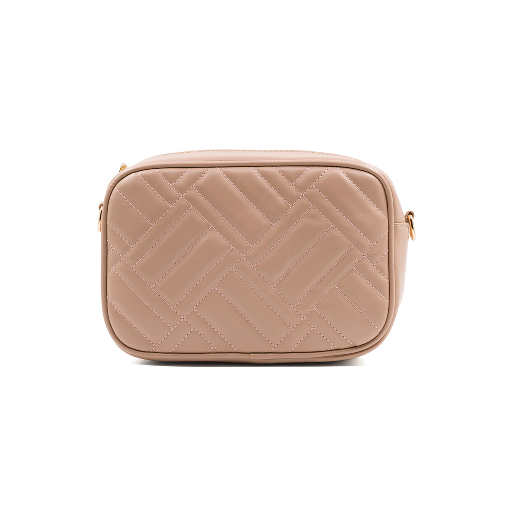 Borsa a tracolla nude trapuntata da donna Lora Ferres