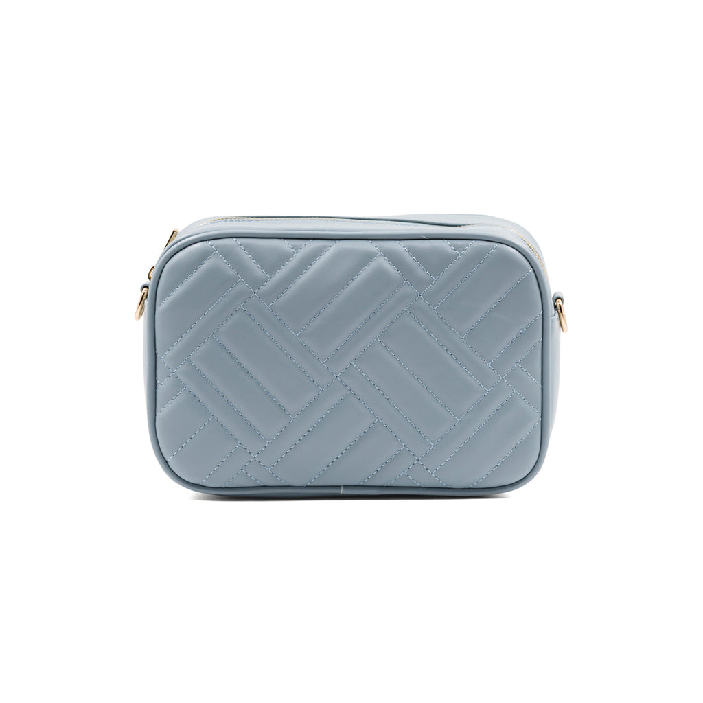 Borsa a tracolla azzurra trapuntata da donna Lora Ferres