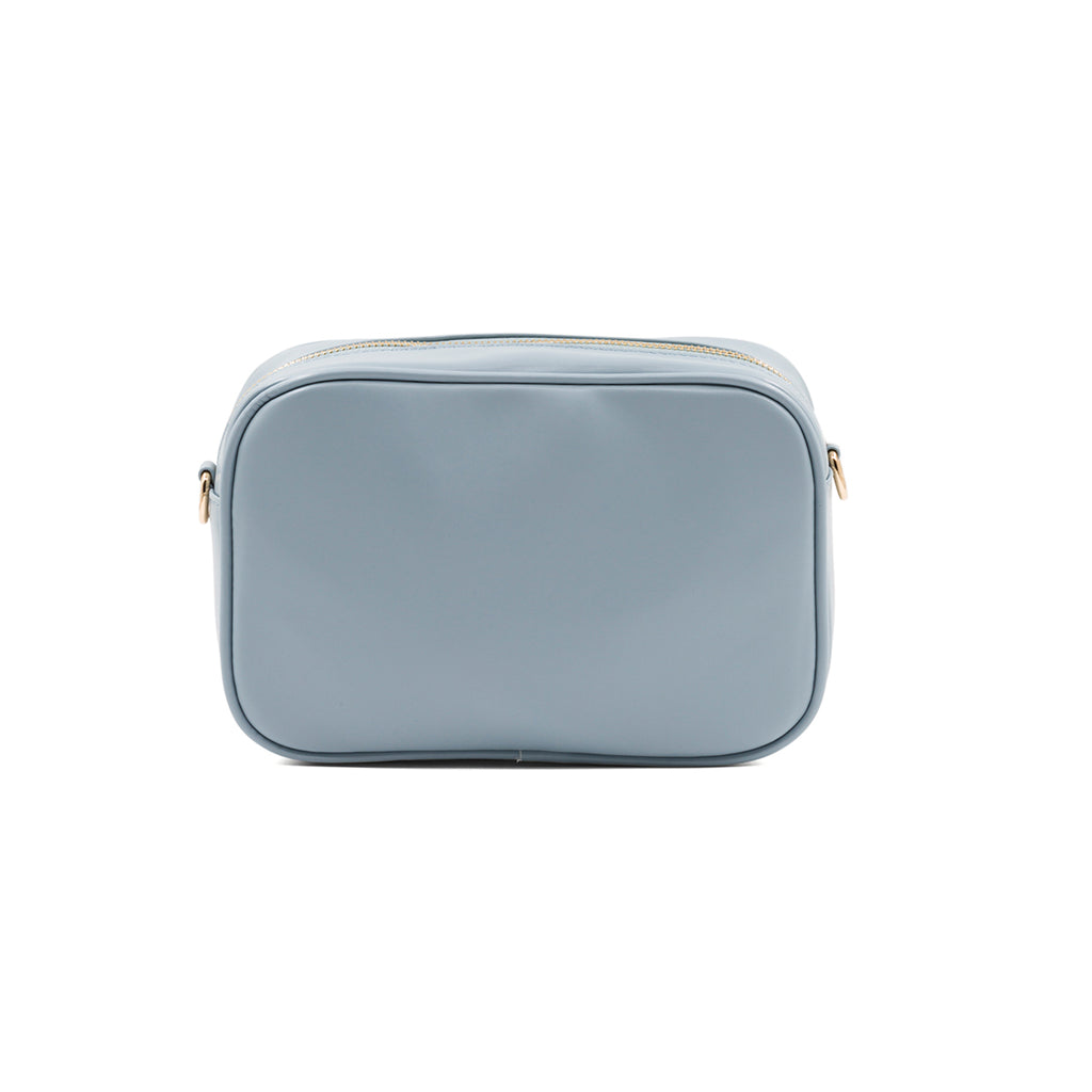 Borsa a tracolla azzurra trapuntata da donna Lora Ferres