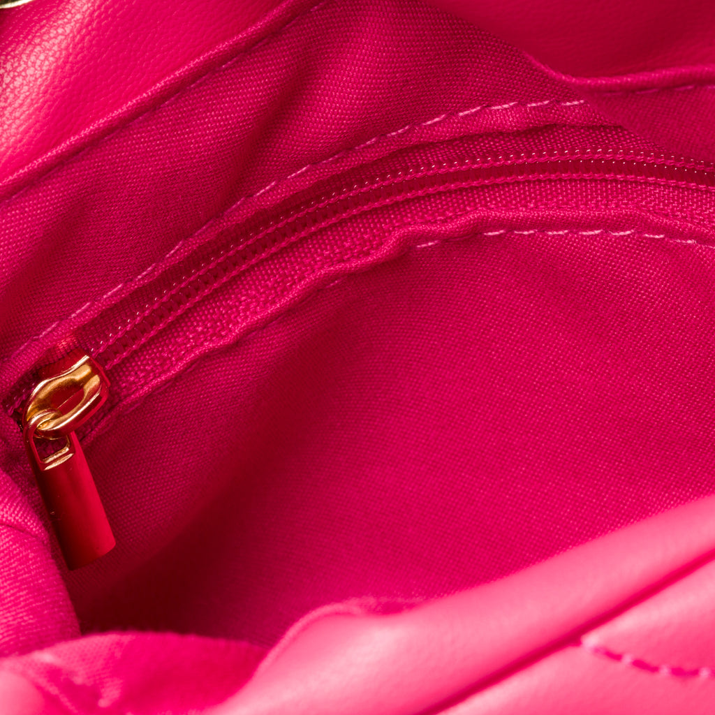 Borsa trapuntata fucsia da donna con tracolla a catena Lora Ferres