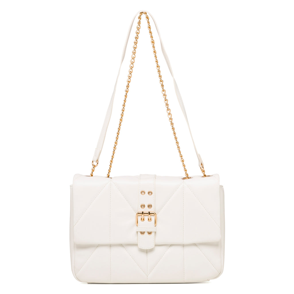 Borsa trapuntata bianca da donna con tracolla a catena Call It Spring Crush On You