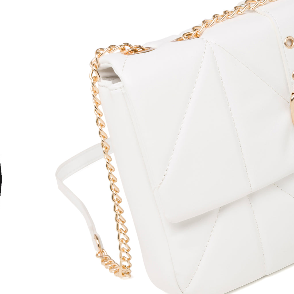 Borsa trapuntata bianca da donna con tracolla a catena Call It Spring Crush On You