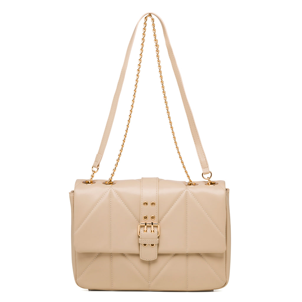 Borsa trapuntata beige da donna con tracolla a catena Call It Spring Crush On You