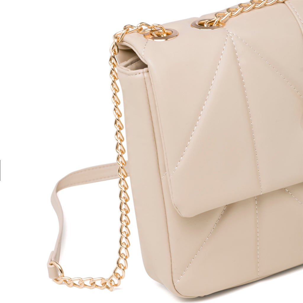 Borsa trapuntata beige da donna con tracolla a catena Call It Spring Crush On You
