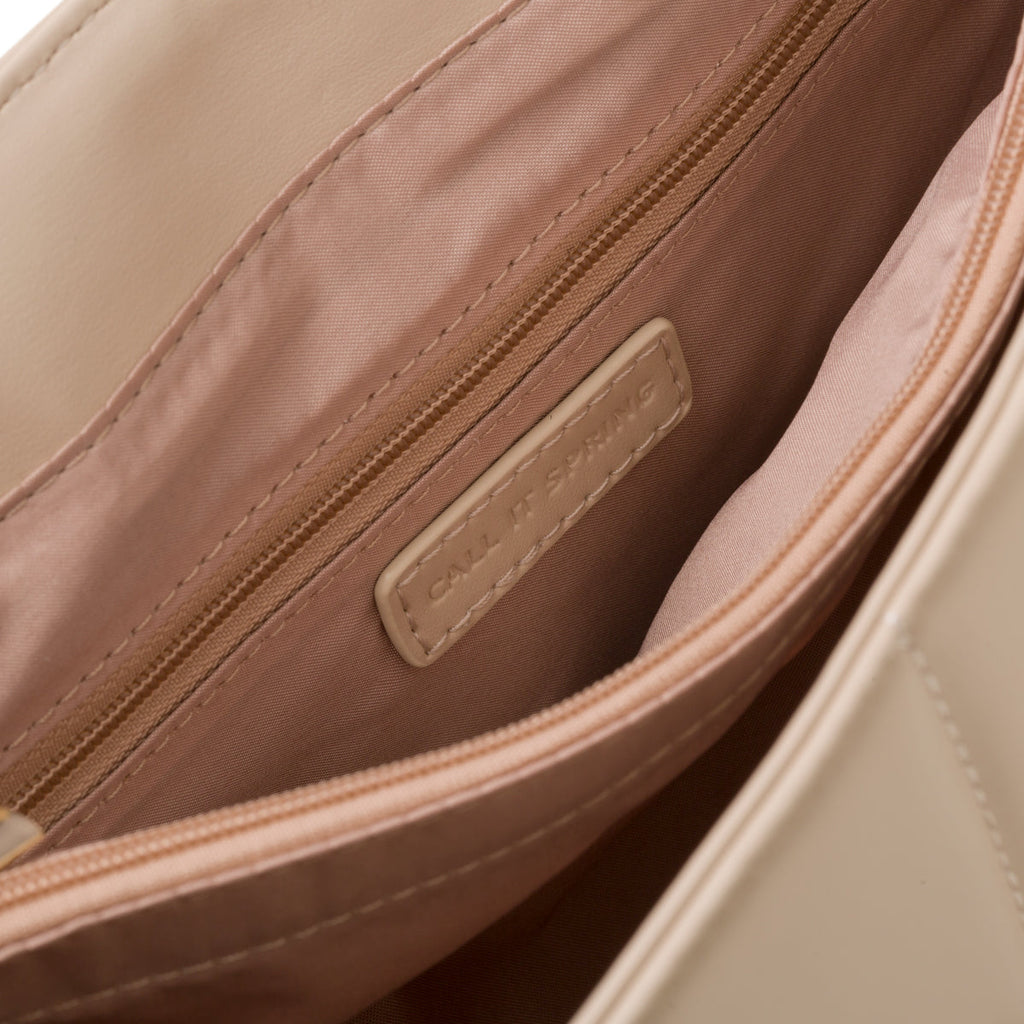 Borsa trapuntata beige da donna con tracolla a catena Call It Spring Crush On You