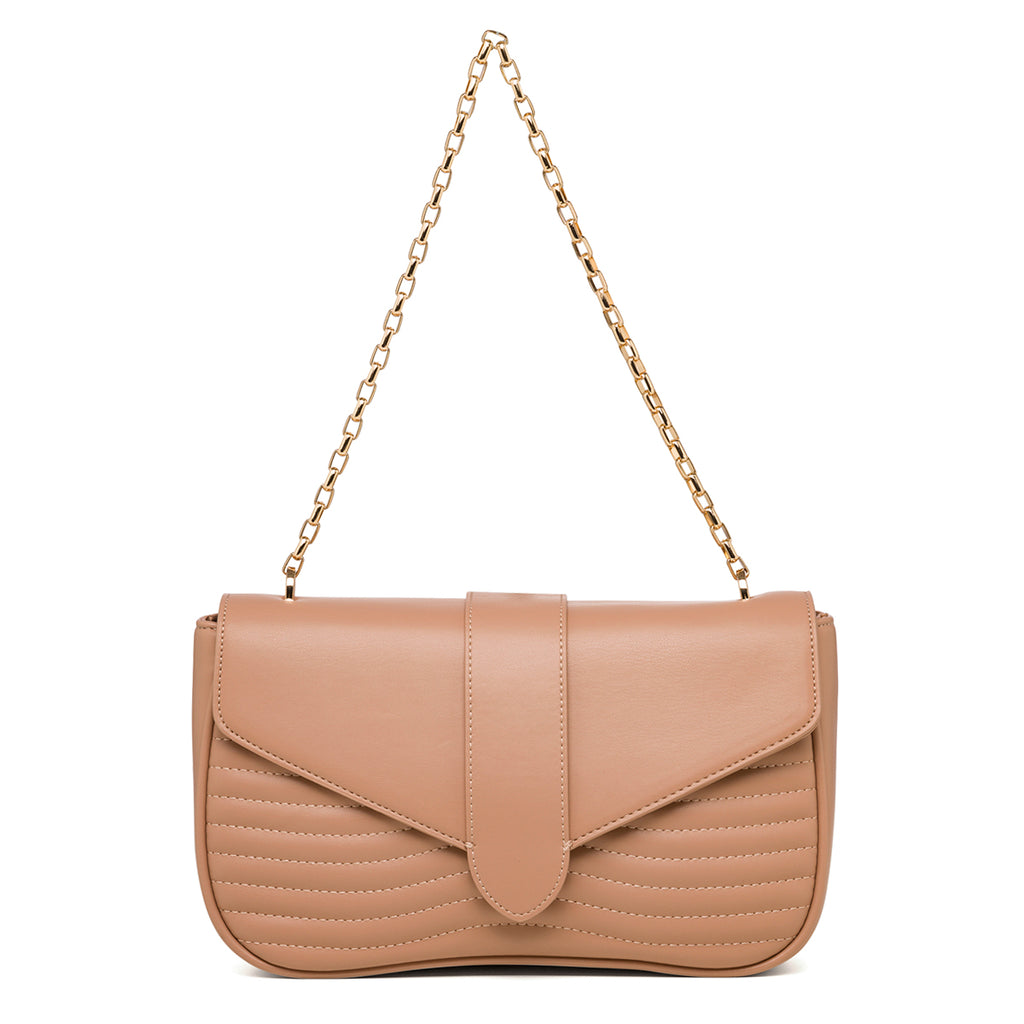 Borsa trapuntata beige da donna con tracolla a catena Call It Spring Luldan