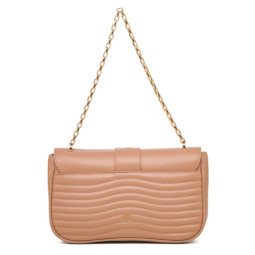 Borsa trapuntata beige da donna con tracolla a catena Call It Spring Luldan