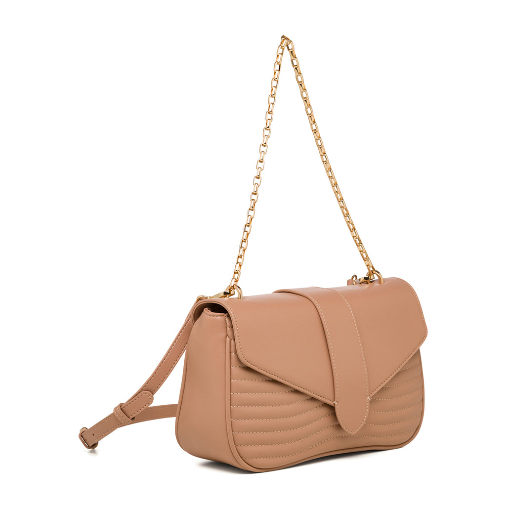 Borsa trapuntata beige da donna con tracolla a catena Call It Spring Luldan