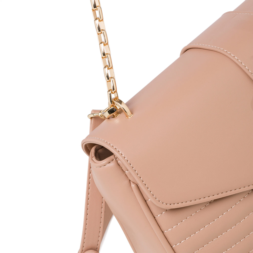 Borsa trapuntata beige da donna con tracolla a catena Call It Spring Luldan