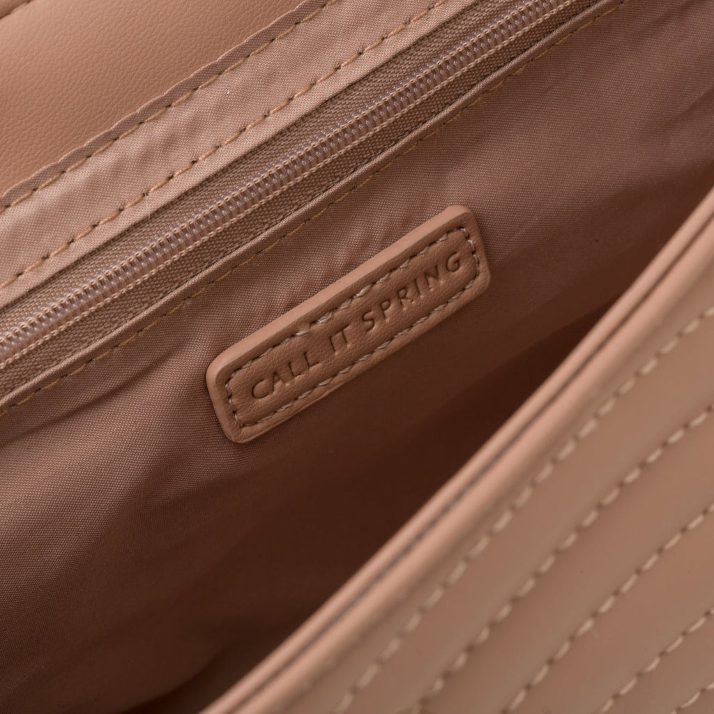Borsa trapuntata beige da donna con tracolla a catena Call It Spring Luldan