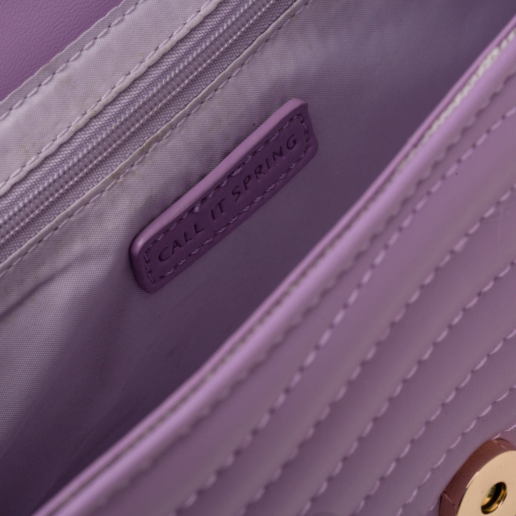 Borsa trapuntata lilla da donna con tracolla a catena Call It Spring Luldan