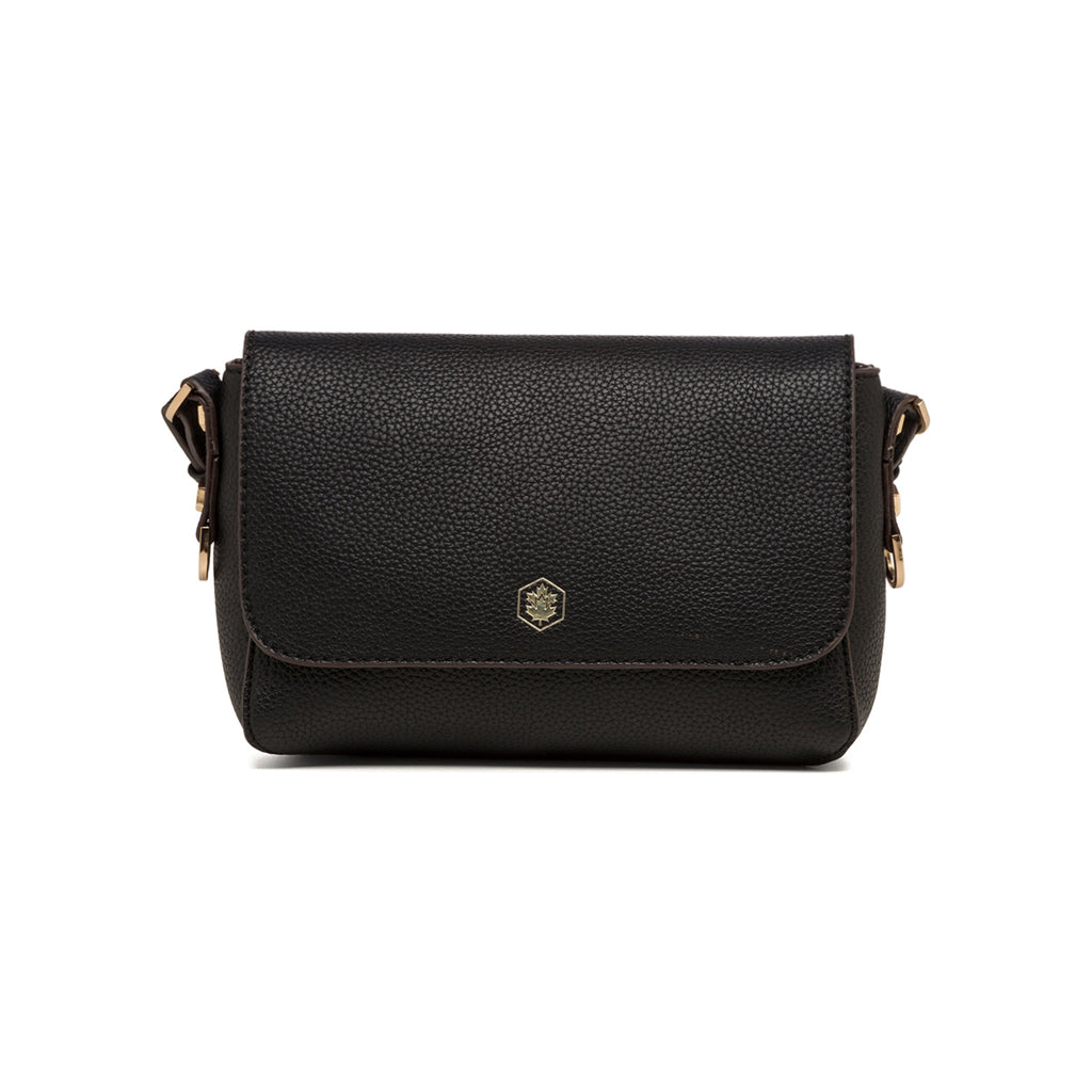 Borsa a tracolla nera da donna con chiusura a bottone Lumberjack Diana