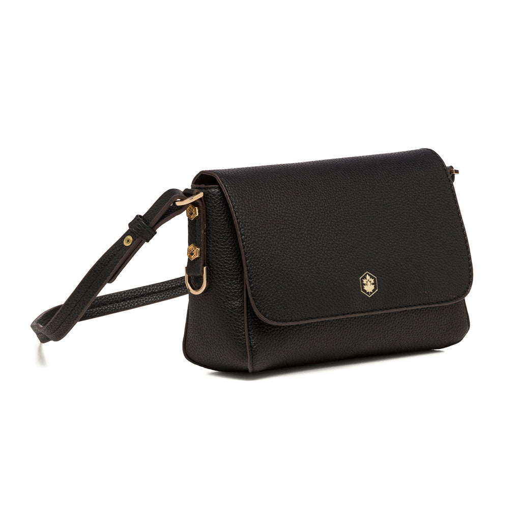 Borsa a tracolla nera da donna con chiusura a bottone Lumberjack Diana