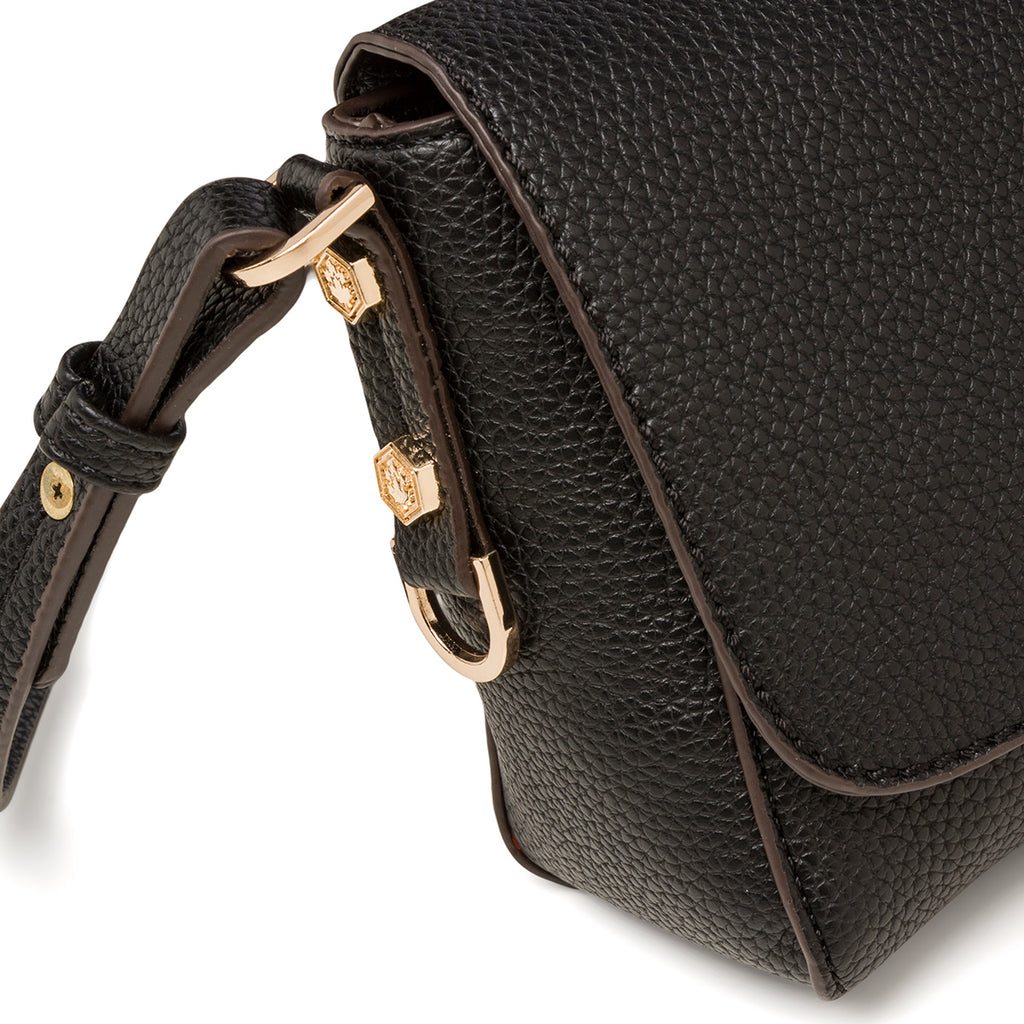 Borsa a tracolla nera da donna con chiusura a bottone Lumberjack Diana