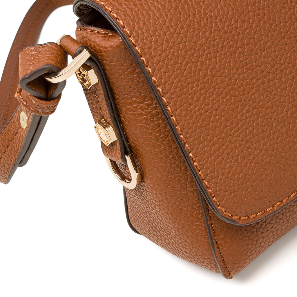 Borsa a tracolla marrone da donna con chiusura a bottone Lumberjack Diana