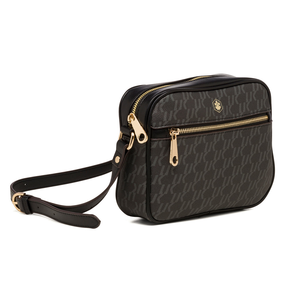 Borsa a tracolla nera da donna con monogramma Lumberjack Jamie