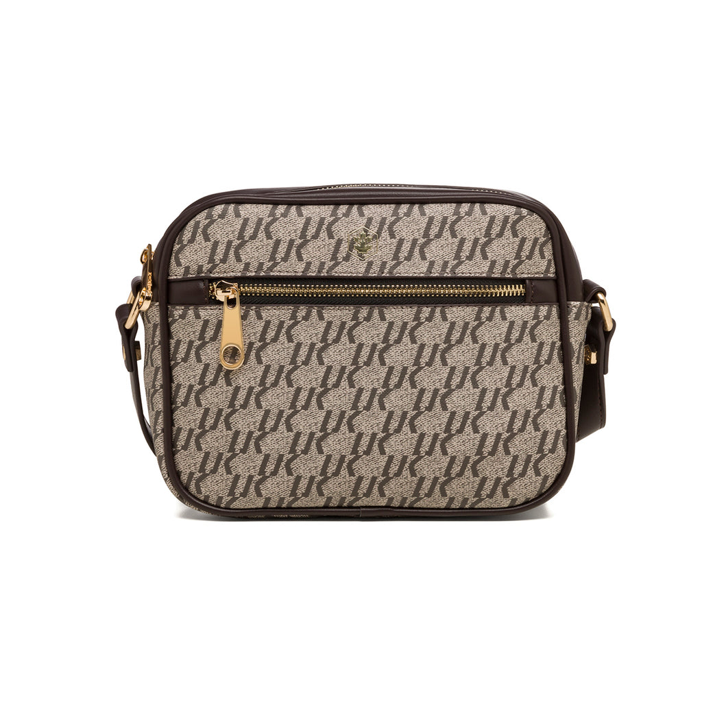 Borsa a tracolla taupe da donna con monogramma Lumberjack Jamie