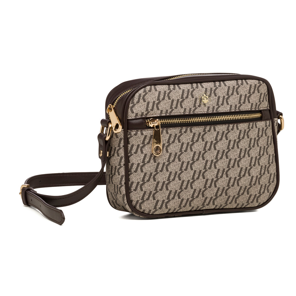 Borsa a tracolla taupe da donna con monogramma Lumberjack Jamie