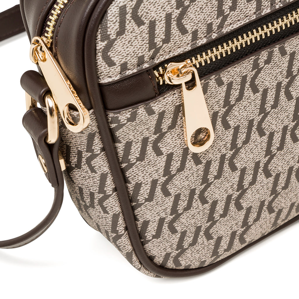 Borsa a tracolla taupe da donna con monogramma Lumberjack Jamie