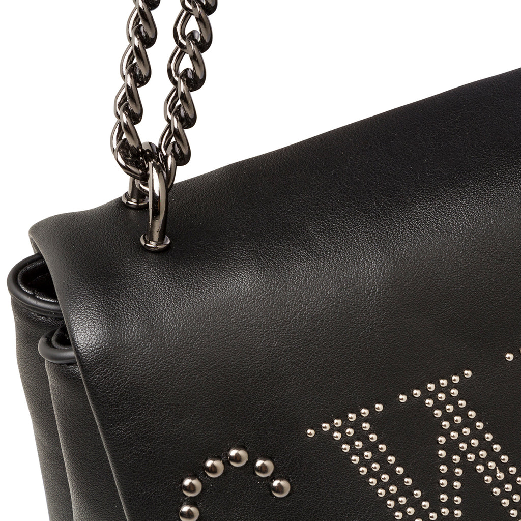 Borsa a tracolla nera da donna con piccole borchie Swish Jeans