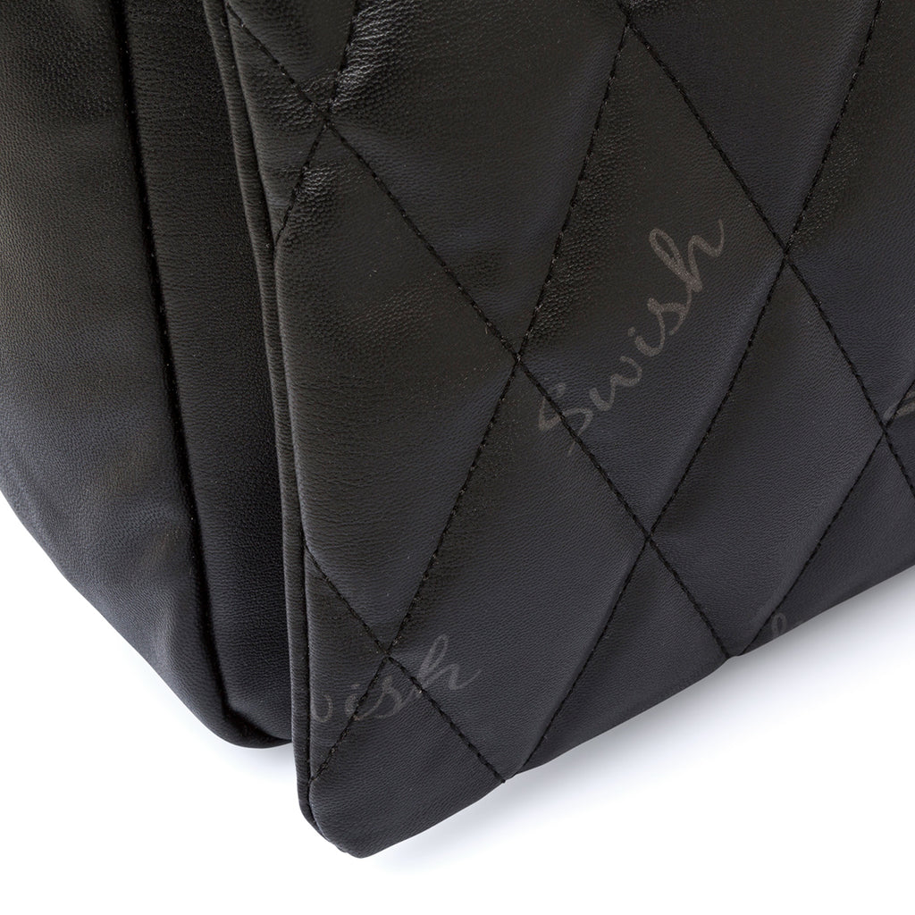 Borsa nera trapuntata da donna con tracolla a catena Swish Jeans