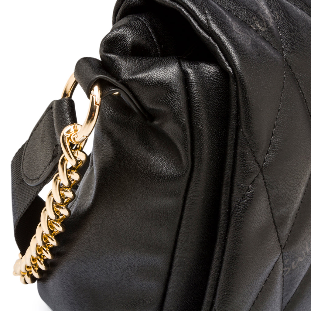 Borsa nera trapuntata da donna con tracolla a catena Swish Jeans