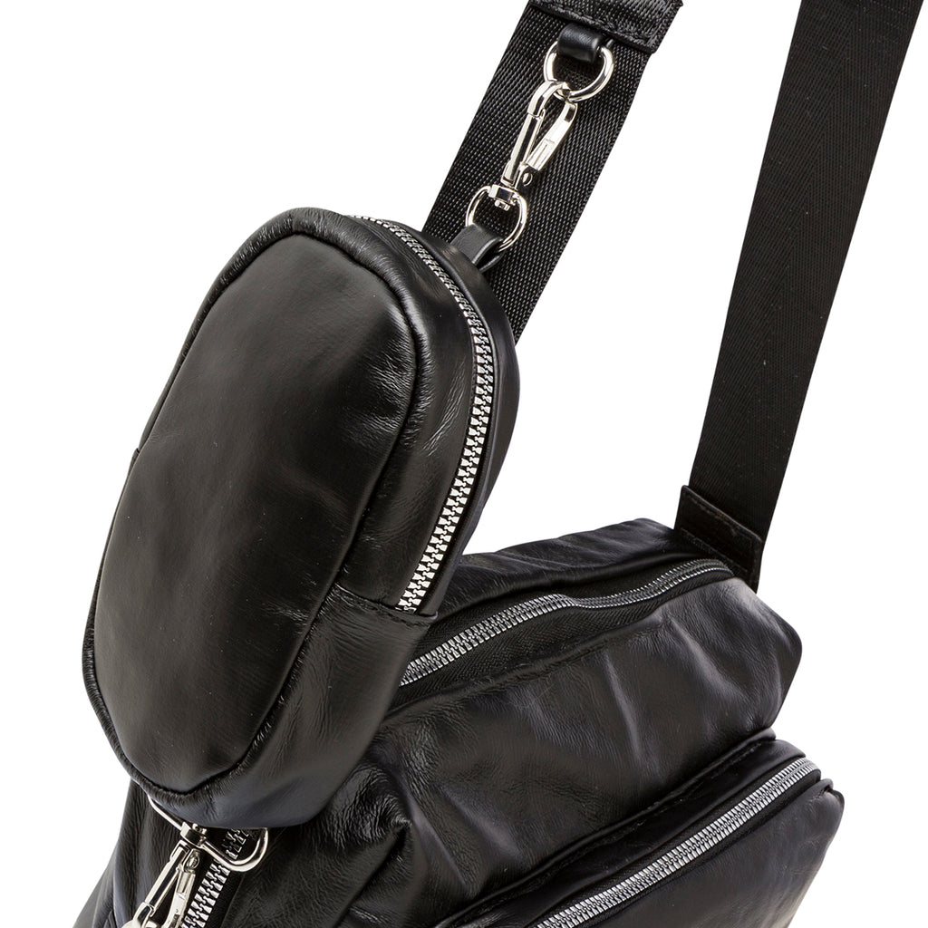 Borsa a tracolla nera da donna con pochette rimovibile Swish Jeans