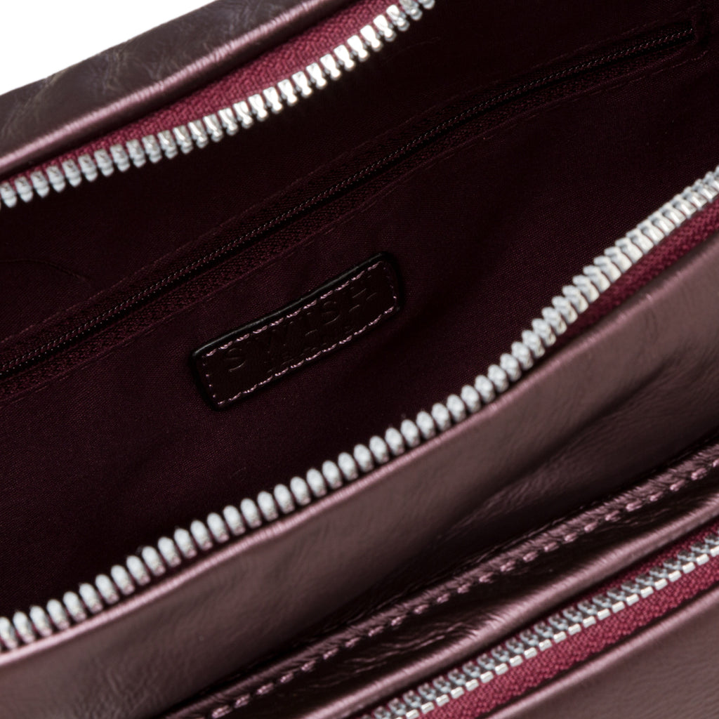 Borsa a tracolla viola da donna con pochette rimovibile Swish Jeans