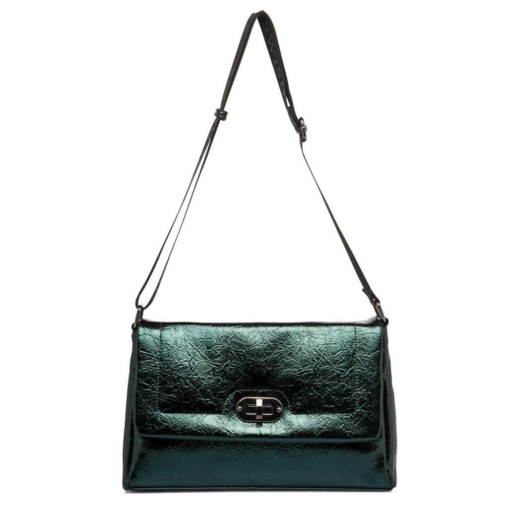 Borsa a tracolla verde da donna con chiusura a incastro Swish Jeans