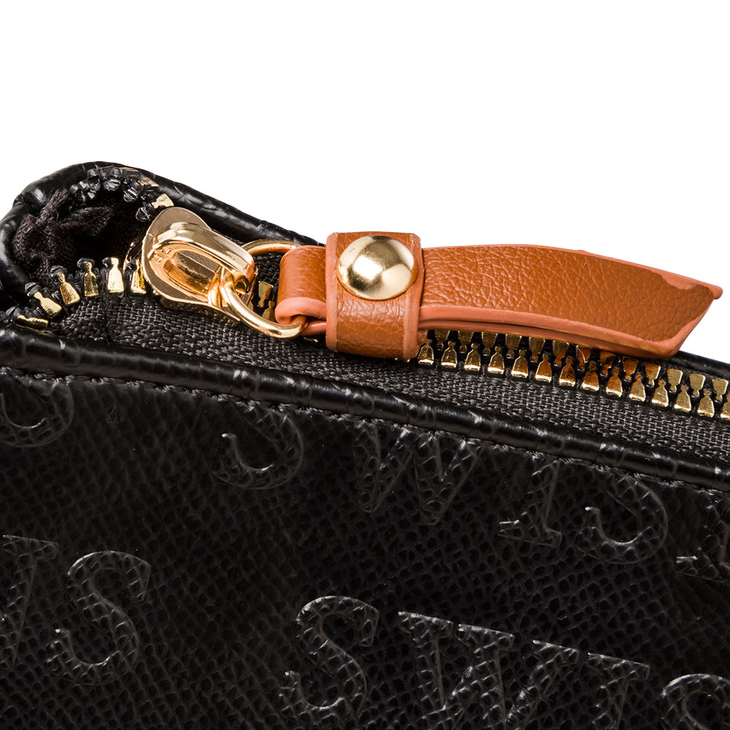 Borsa a tracolla nera da donna con stampa monogramma Swish Jeans