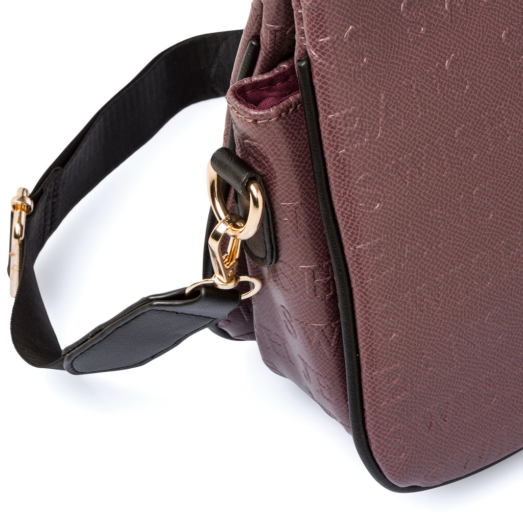 Borsa a tracolla taupe da donna con stampa monogramma Swish Jeans