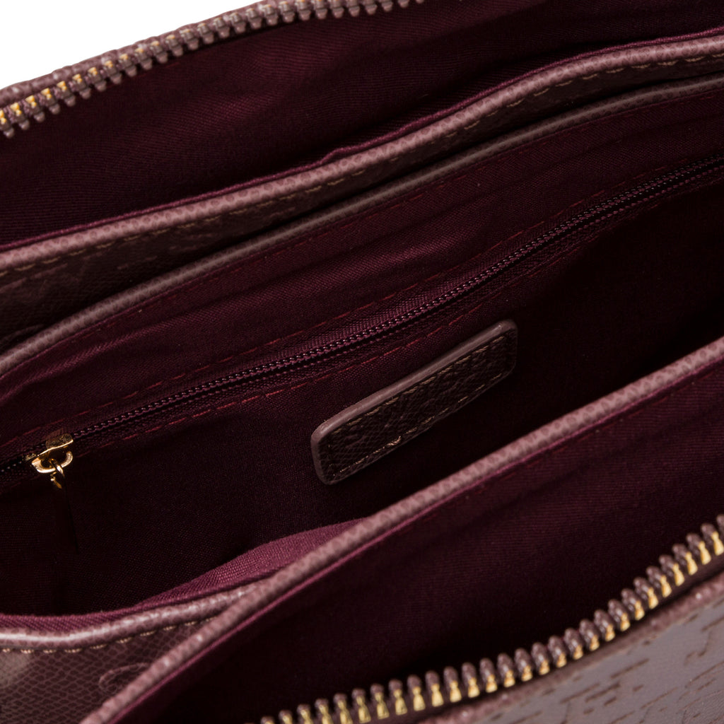 Borsa a tracolla taupe da donna con stampa monogramma Swish Jeans