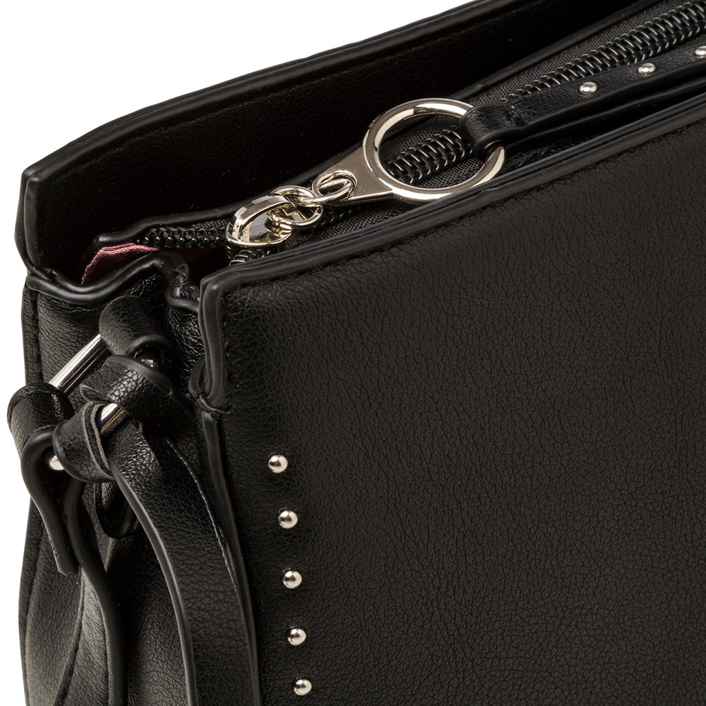 Borsa a tracolla nera da donna con borchiette Carrera Jeans Allie