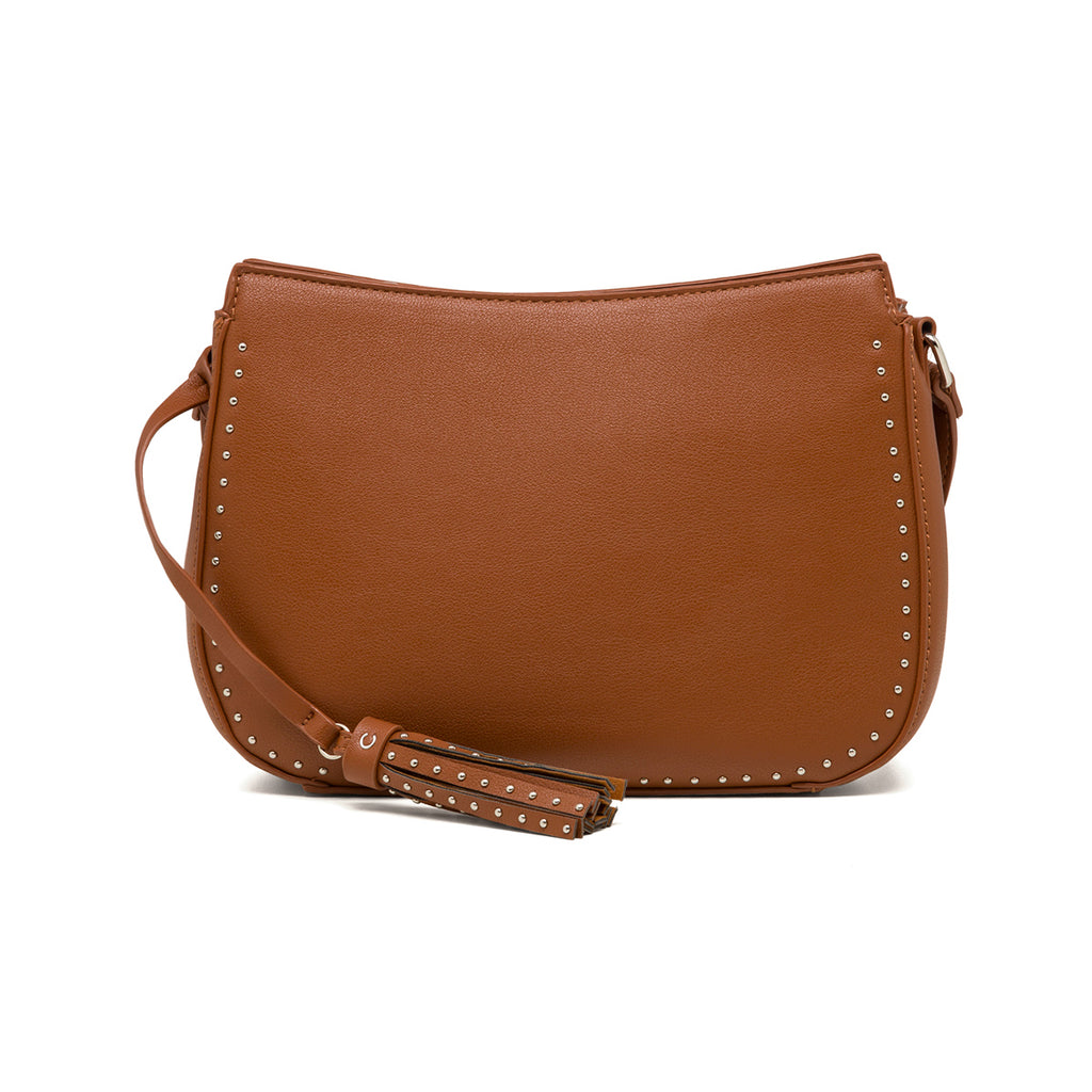 Borsa a tracolla marrone da donna con borchiette Carrera Jeans Allie