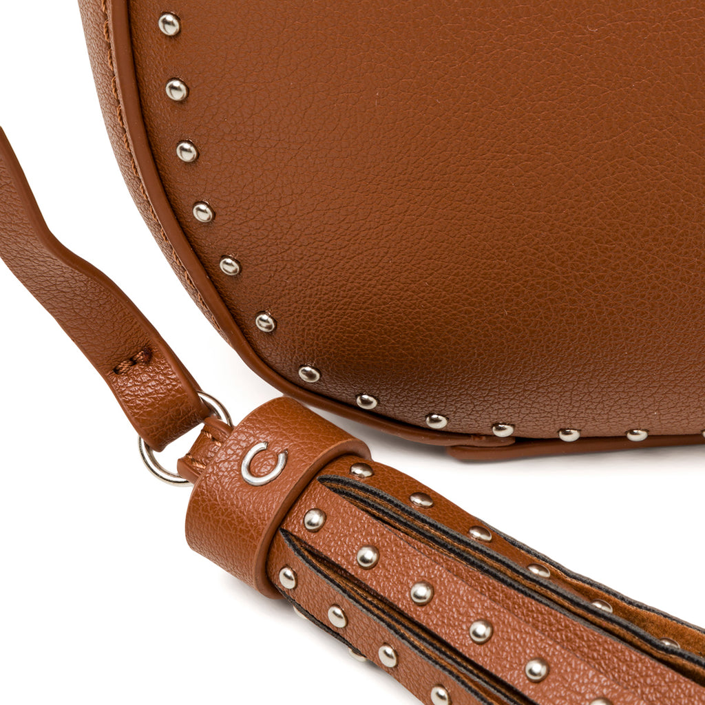 Borsa a tracolla marrone da donna con borchiette Carrera Jeans Allie