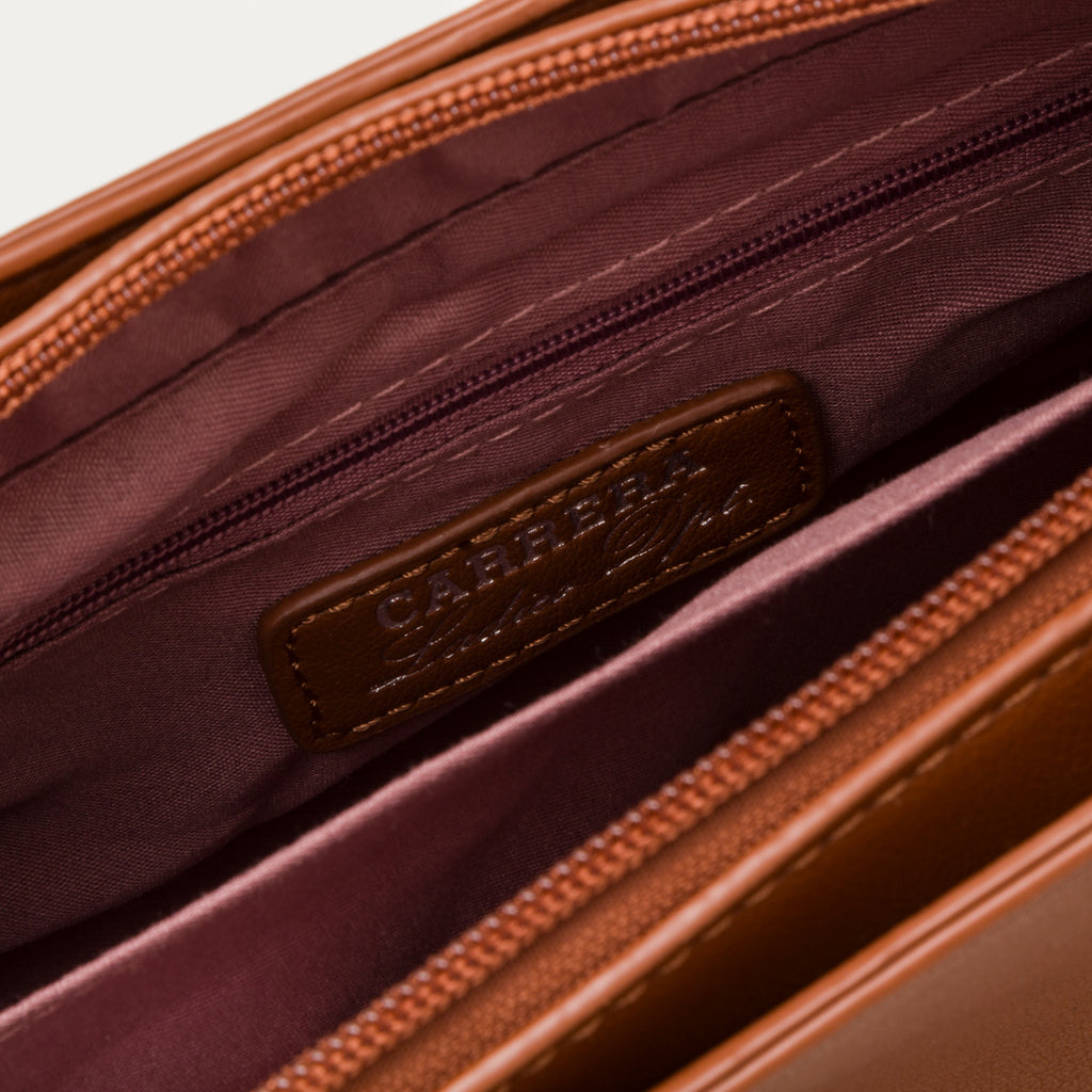 Borsa a tracolla marrone da donna con borchiette Carrera Jeans Allie