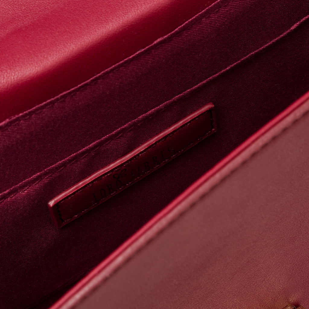 Borsa bordeaux da donna con tracolla a catena Lora Ferres