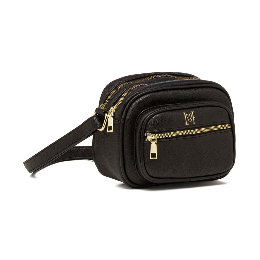 Borsa a tracolla nera da donna con tasca esterna Lora Ferres