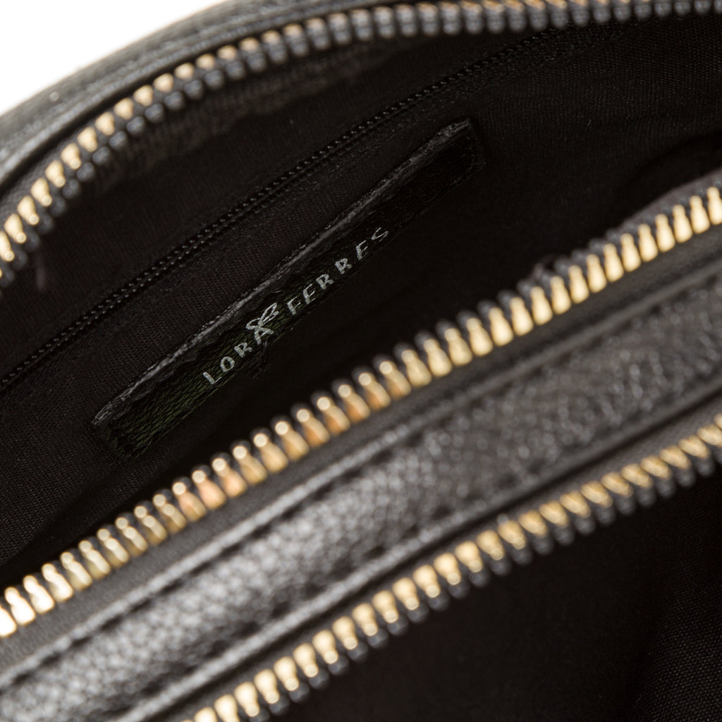 Borsa a tracolla nera da donna con tasca esterna Lora Ferres