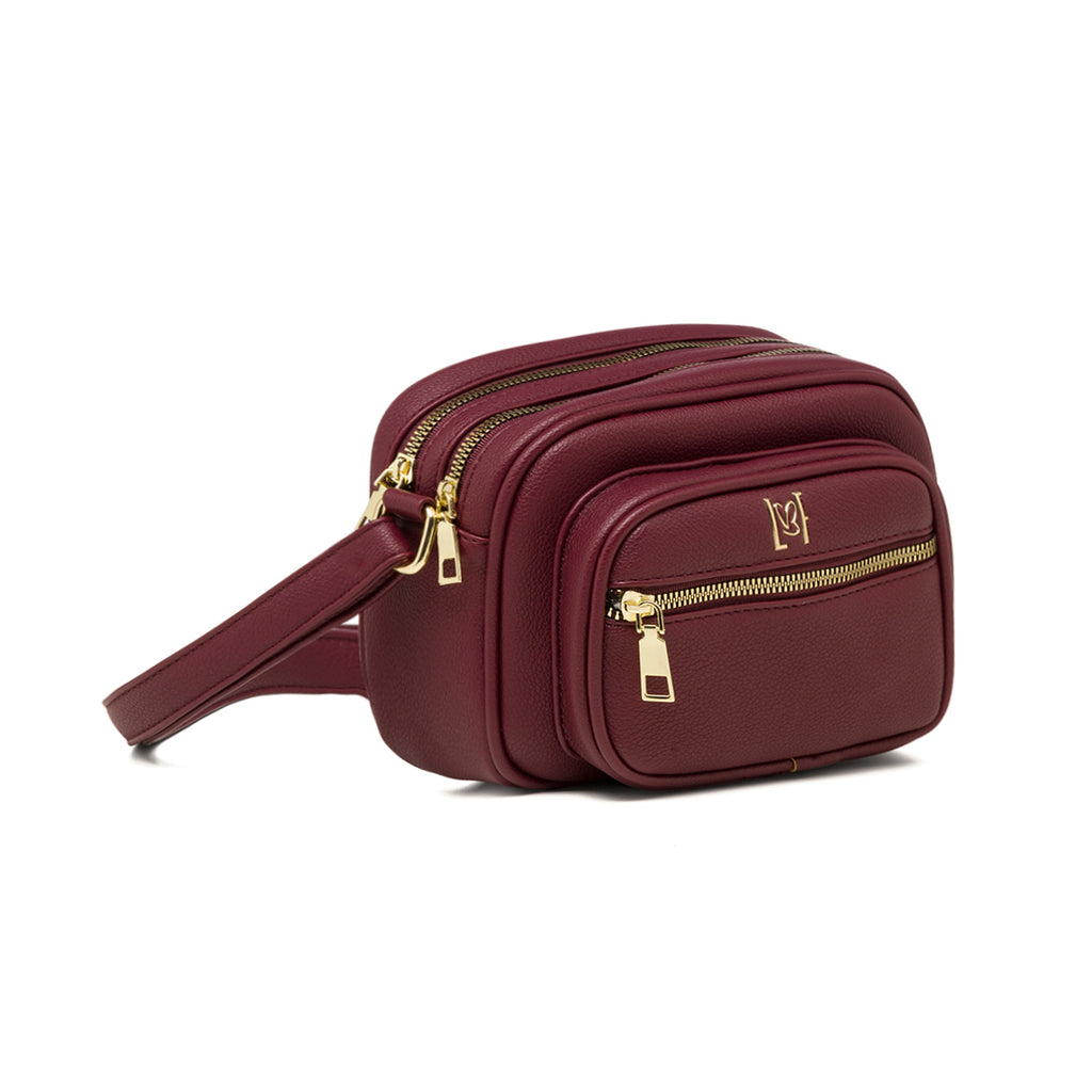 Borsa a tracolla bordeaux da donna con tasca esterna Lora Ferres