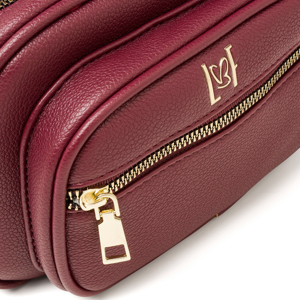 Borsa a tracolla bordeaux da donna con tasca esterna Lora Ferres