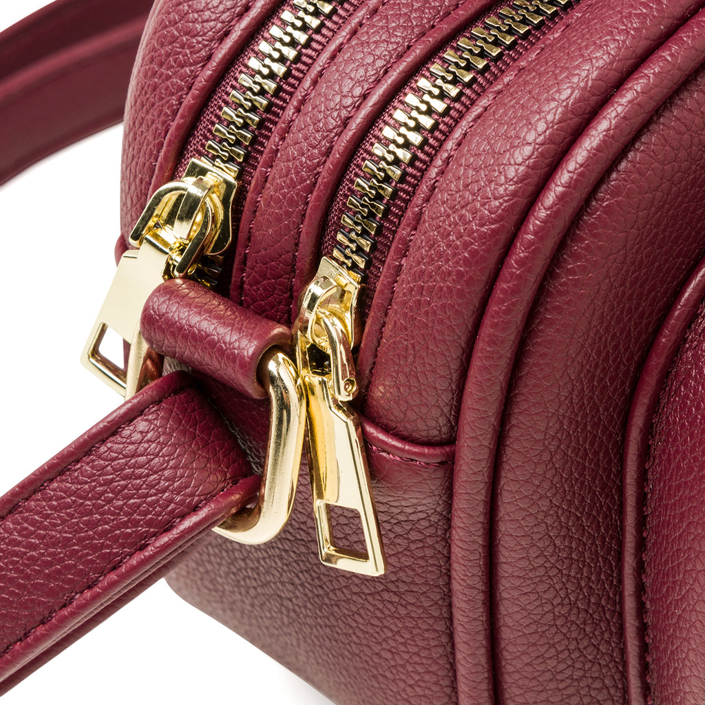 Borsa a tracolla bordeaux da donna con tasca esterna Lora Ferres