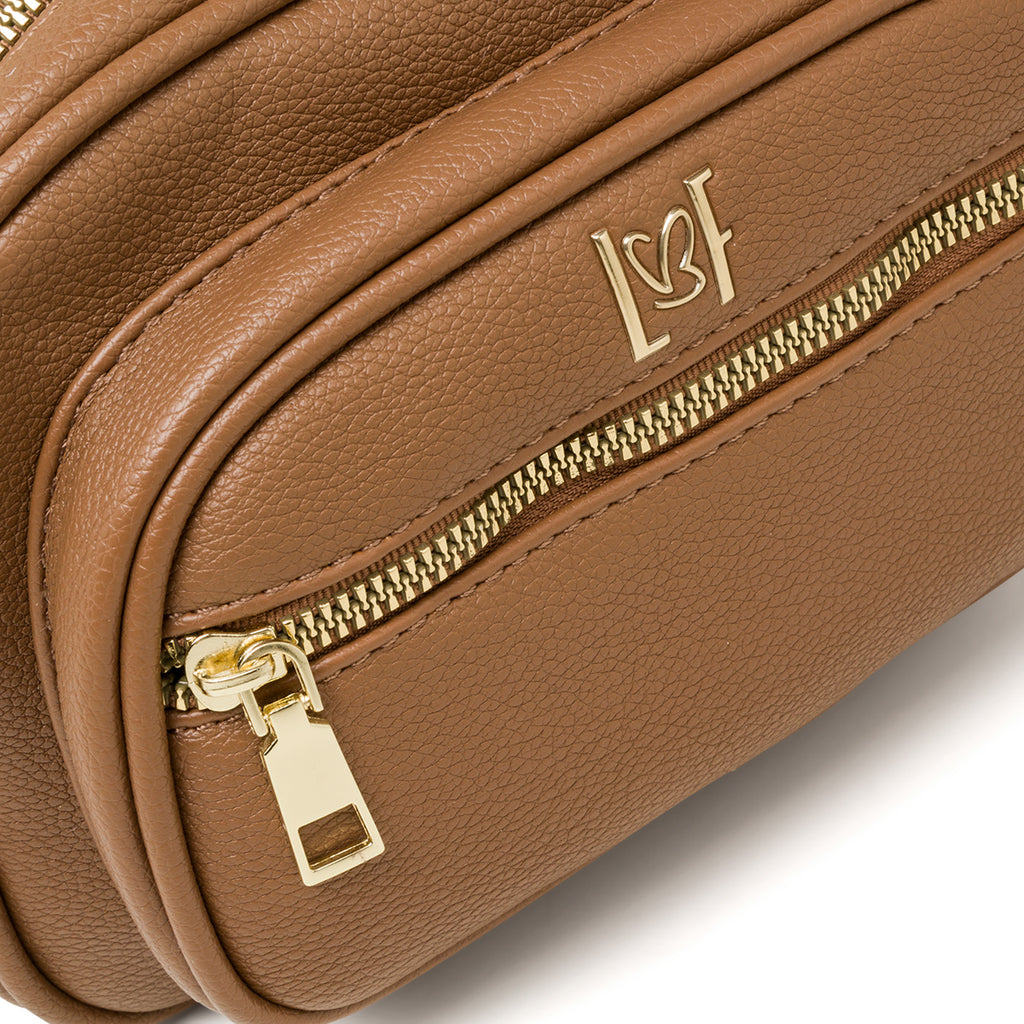 Borsa a tracolla marrone da donna con tasca esterna Lora Ferres