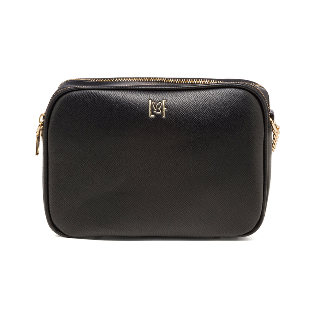 Borsa a tracolla nera da donna con doppia zip Lora Ferres