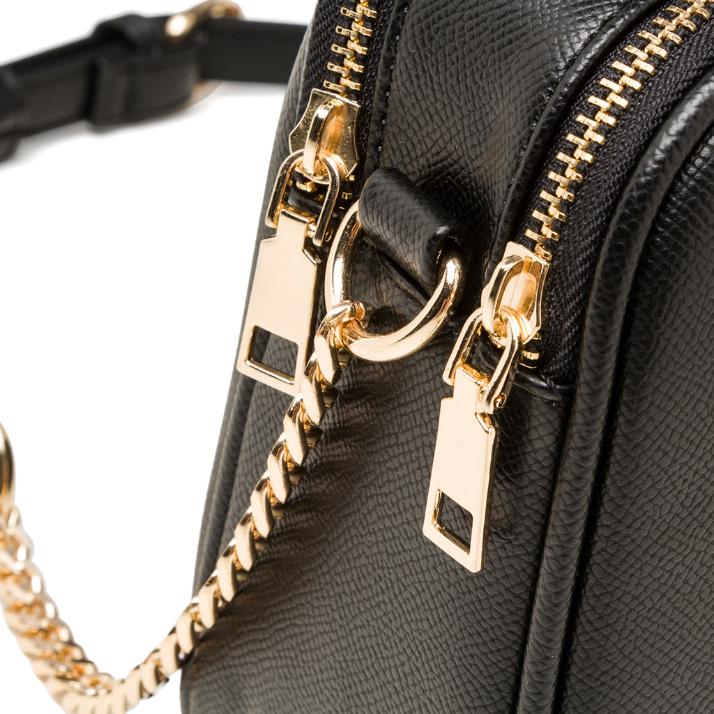 Borsa a tracolla nera da donna con doppia zip Lora Ferres