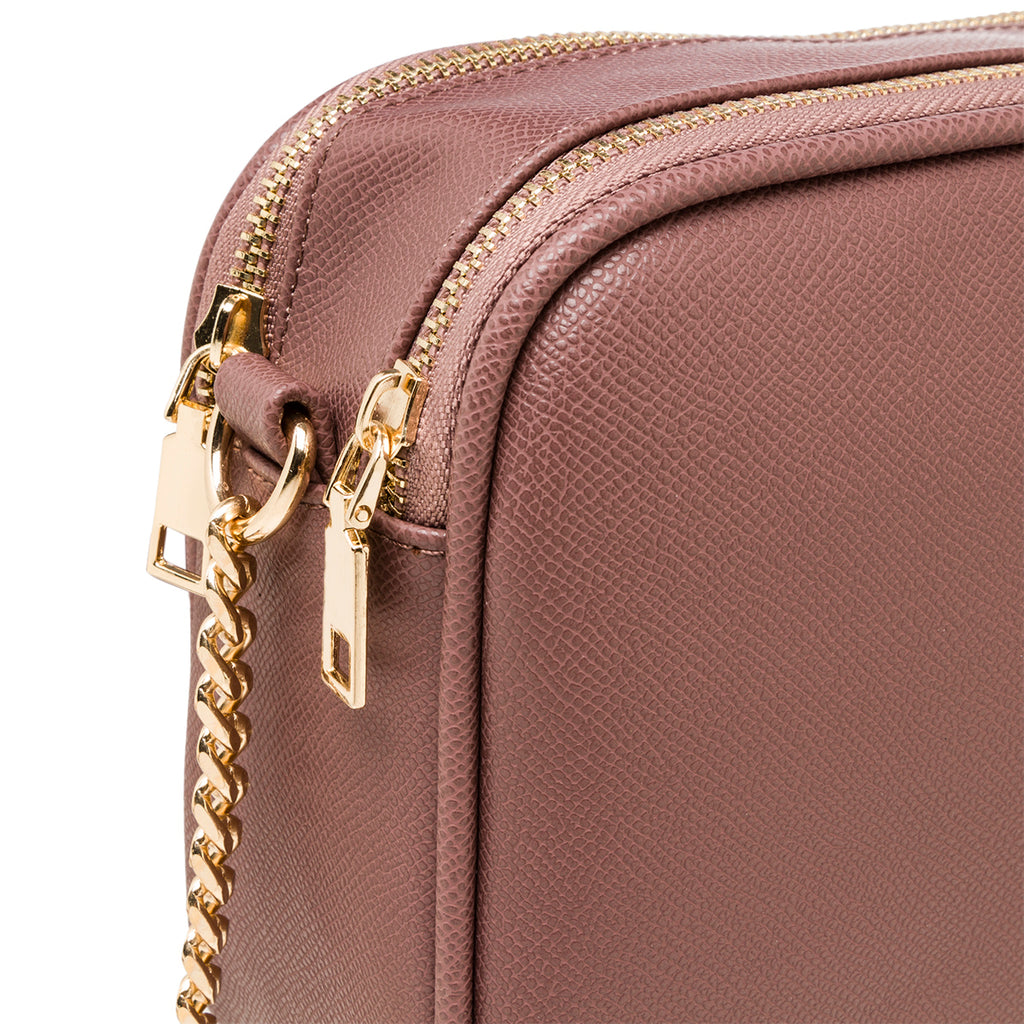 Borsa a tracolla rosa da donna con doppia zip Lora Ferres