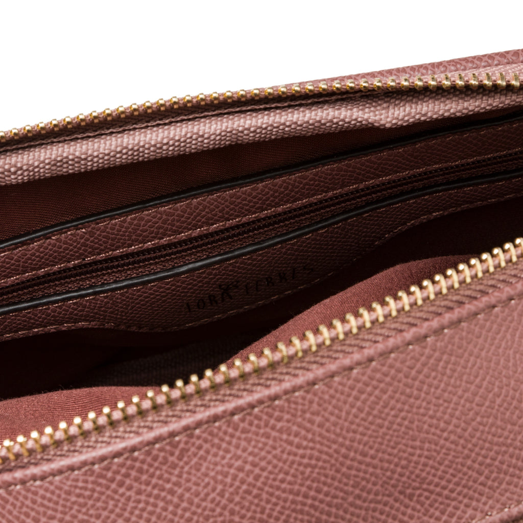 Borsa a tracolla rosa da donna con doppia zip Lora Ferres