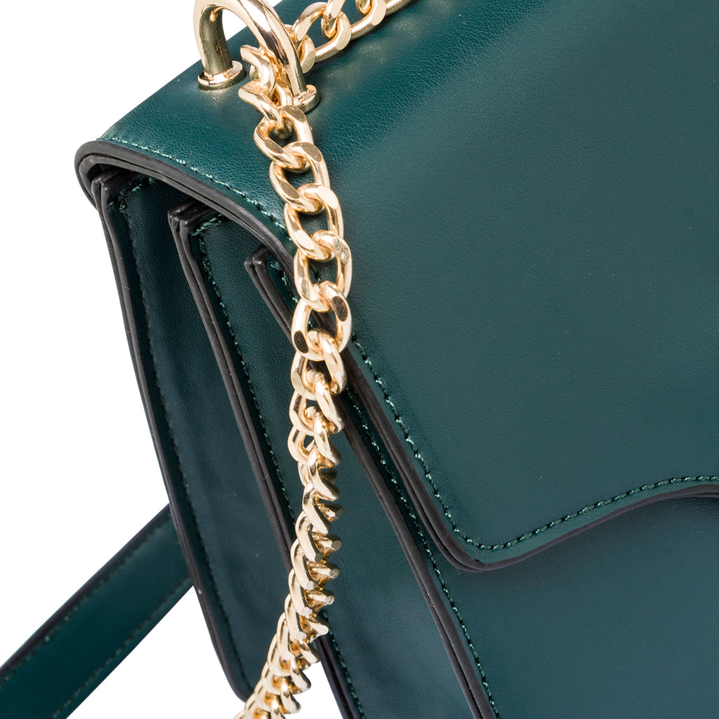 Borse a tracolla verde da donna con morsetto dorato Lora Ferres