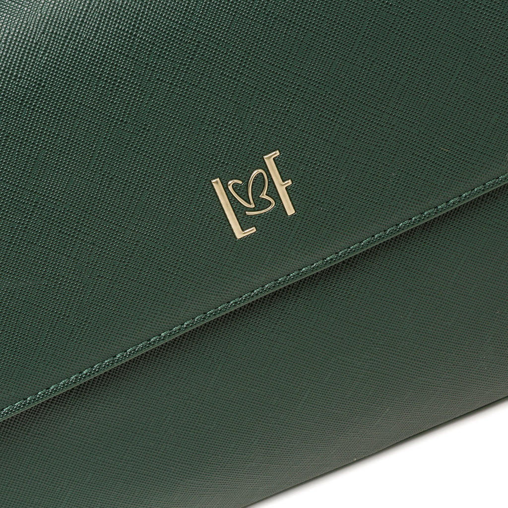 Borsa a tracolla verde da donna con chiusura a bottone Lora Ferres