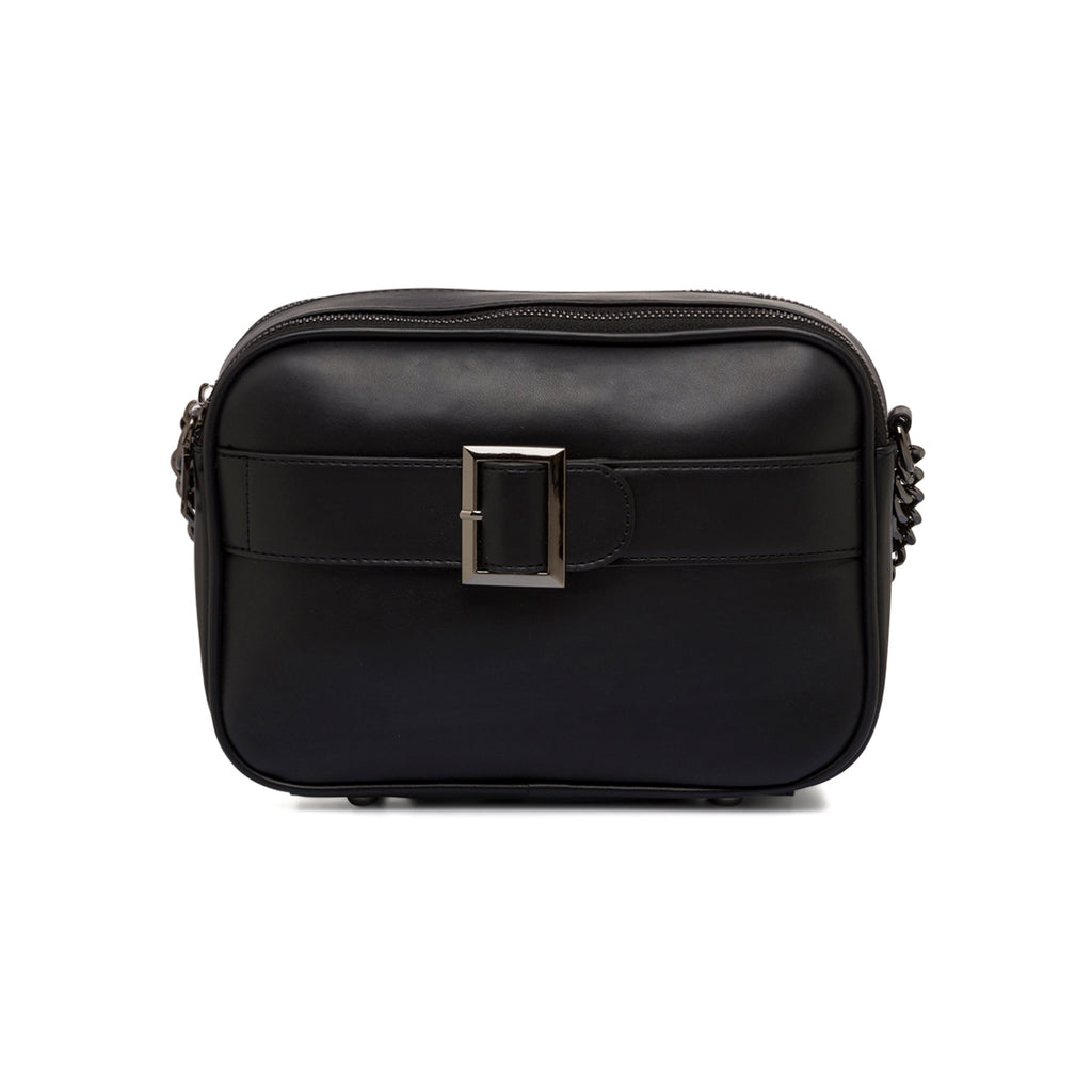 Borsa a tracolla nera da donna con maxi-fibbia Lora Ferres